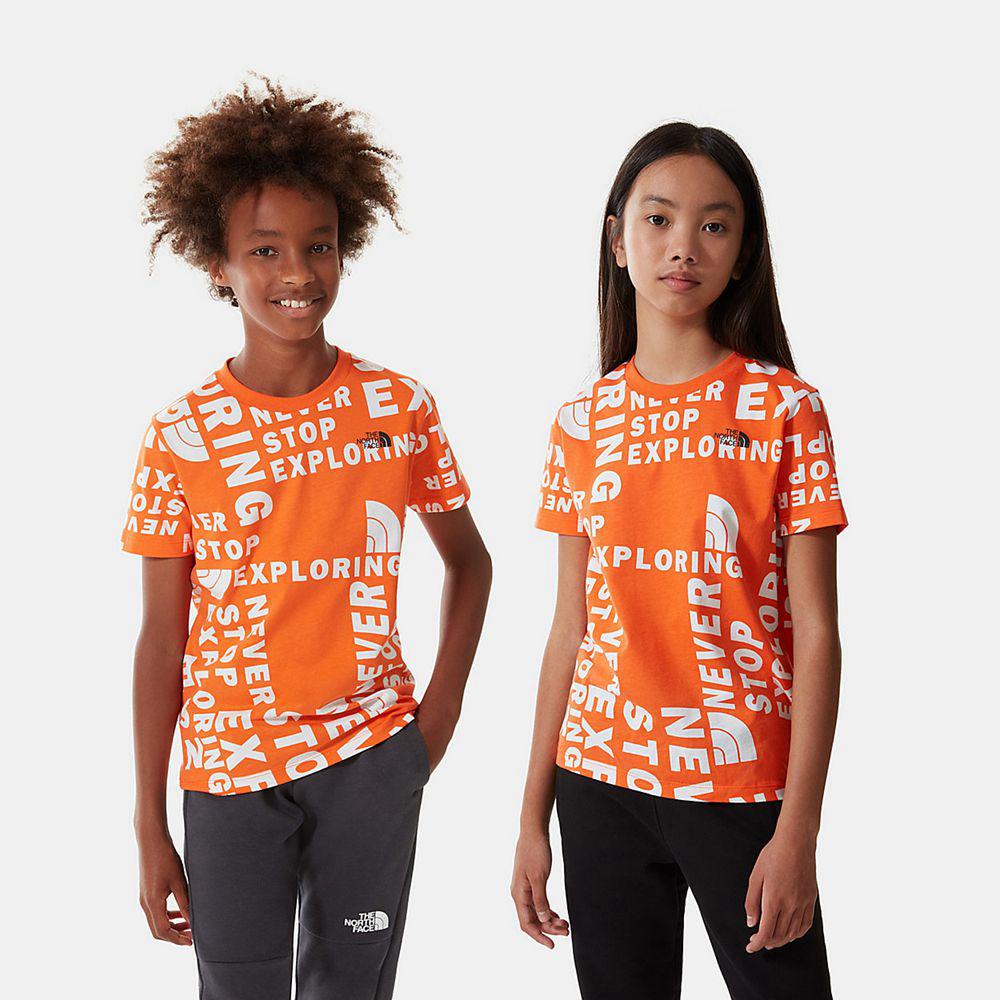 The North Face Simple Dome Παιδικα T Shirt - Κοκκινα Πορτοκαλι (NWHU78602)